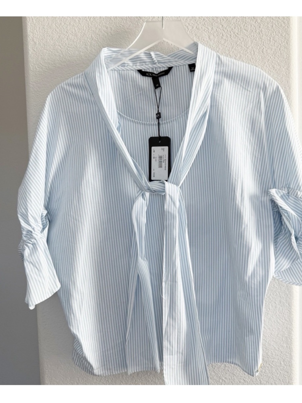 NWT $110 A/X Armani Exchange Pinstripe Blouse